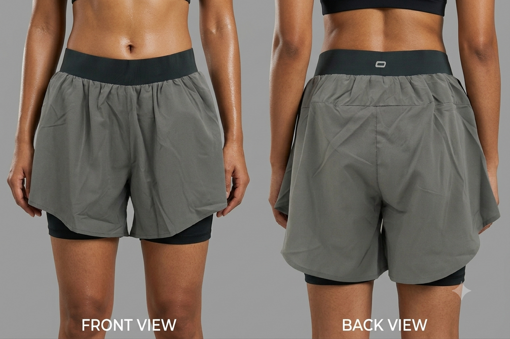 GoBuddy Women's Shorts with Tights — Foggy Grey / Graphite