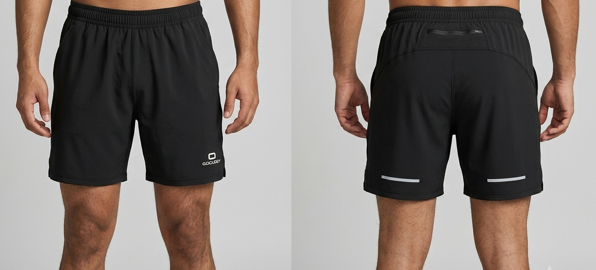 GoBuddy Men's Regular Shorts with Full Lining — Black