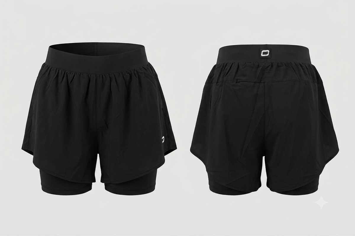 GoBuddy Women's Shorts with Tights — Black / Black