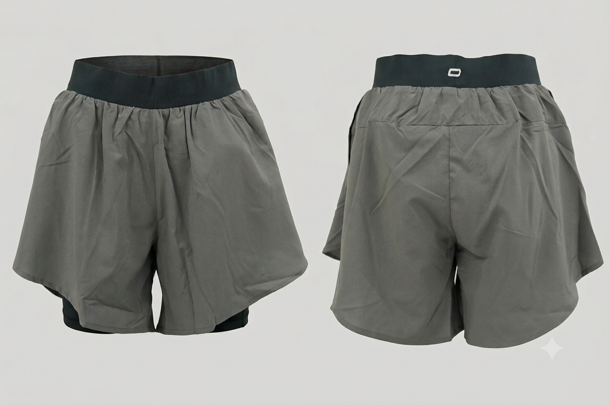 GoBuddy Women's Shorts with Tights — Foggy Grey / Graphite